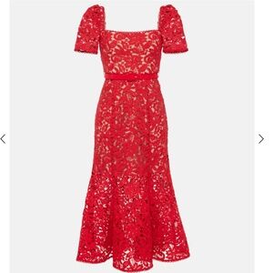 SELF-PORTRAIT Floral lace midi dress